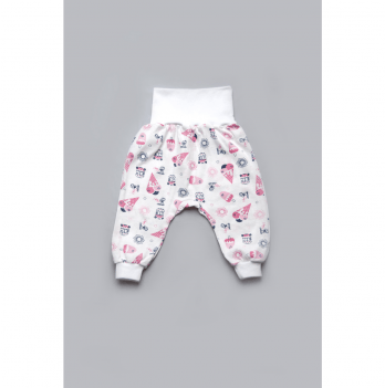 Ползунки для новорожденных Модный карапуз Белый/Розовый 303-00031-2