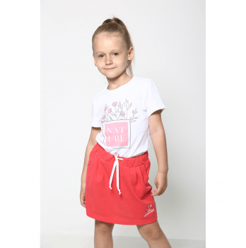 Детская юбка для девочки Модный карапуз Коралловый 7-9 лет 03-01111-0