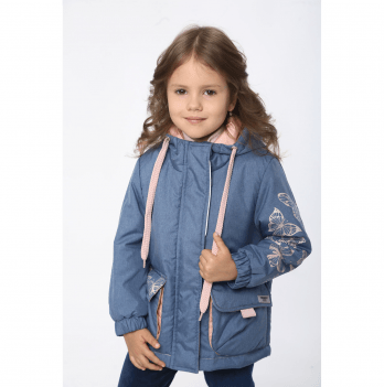Детская куртка для девочки Модный карапуз Метелик Голубой 1,5-5 лет 03-01135-0