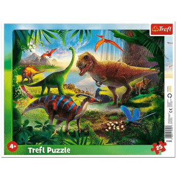 Пазлы рамочные Trefl Динозавры 25 шт 31343