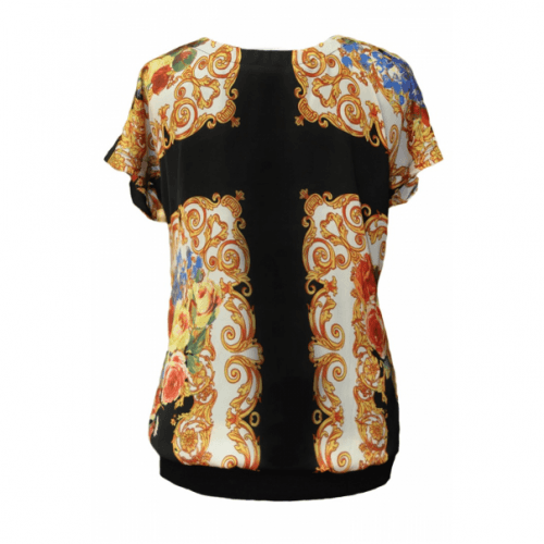 Блуза для беременных Dianora Цветочный принт Черный/Золотой 1413 0949