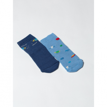Детские носки махровые 2 пары Мамин Дом Космос Синий/голубой 2 - 8 года 5010