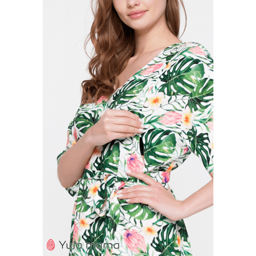 Платье для беременных и кормящих Юла Мама Fey Зеленый DR-21.062