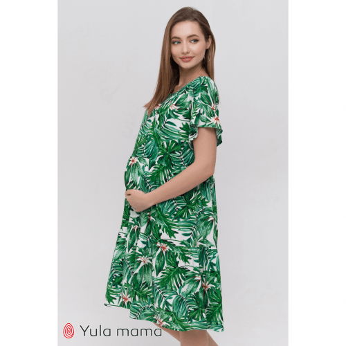 Платье для беременных и кормящих Юла Мама Annabelle Зеленый DR-21.101