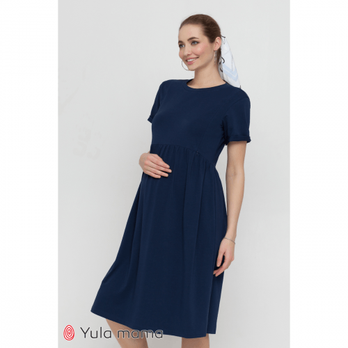 Платье для беременных и кормящих Юла Мама Sophie Синий DR-21.113