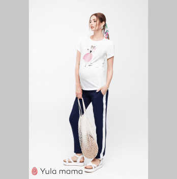 Летние штаны для беременных Юла Мама Lilou Синий TR-21.041
