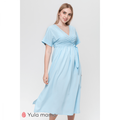 Платье для беременных и кормящих Юла Мама Gretta Голубой DR-21.161
