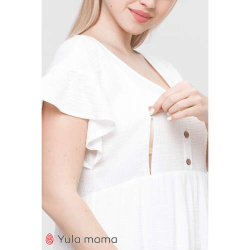 Платье для беременных и кормящих Юла Мама Felicity Молочный DR-21.143