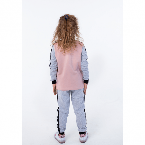 Детский костюм для девочки из двунитки Vidoli от 4 до 5.5 лет Пудровый/Серый G-20626W