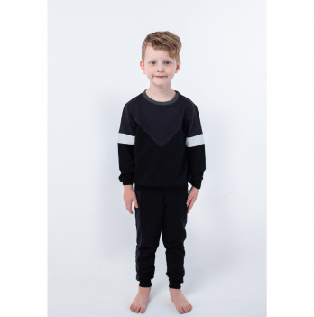 Детский спортивный костюм для мальчика из двунитки Vidoli от 10 до 12 лет Черный B-20622W