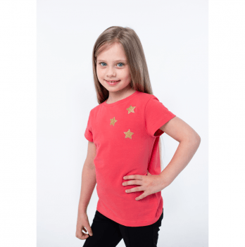 Детская футболка для девочки Vidoli от 3 до 6 лет Коралловый G-20921S