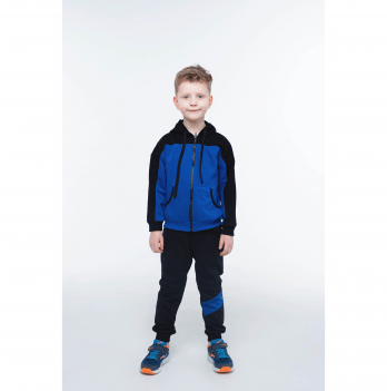 Детский спортивный костюм для мальчика из двунитки Vidoli от 4 до 5.5 лет Черный/Синий В-21639W