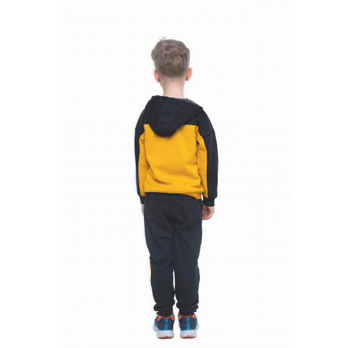 Детский спортивный костюм для мальчика из двунитки Vidoli от 4 до 5.5 лет Темно серый/Горчичный В-21639W