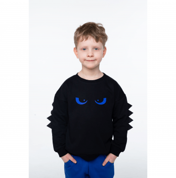 Детский костюм для мальчика из трехнитки Vidoli от 3 до 5.5 лет Черный/Синий B-21640W