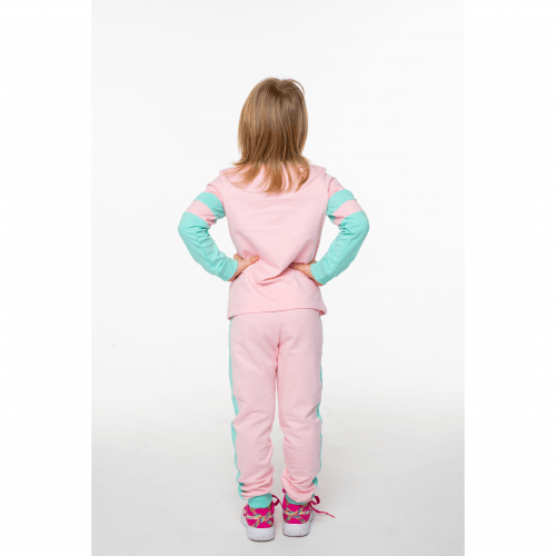 Детский костюм для девочки из двунитки Vidoli от 6 до 8 лет Розовый/Мятный G-20625W