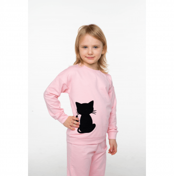 Детский костюм для девочки из двунитки Vidoli от 3 до 4.5 лет Розовый G-21642W