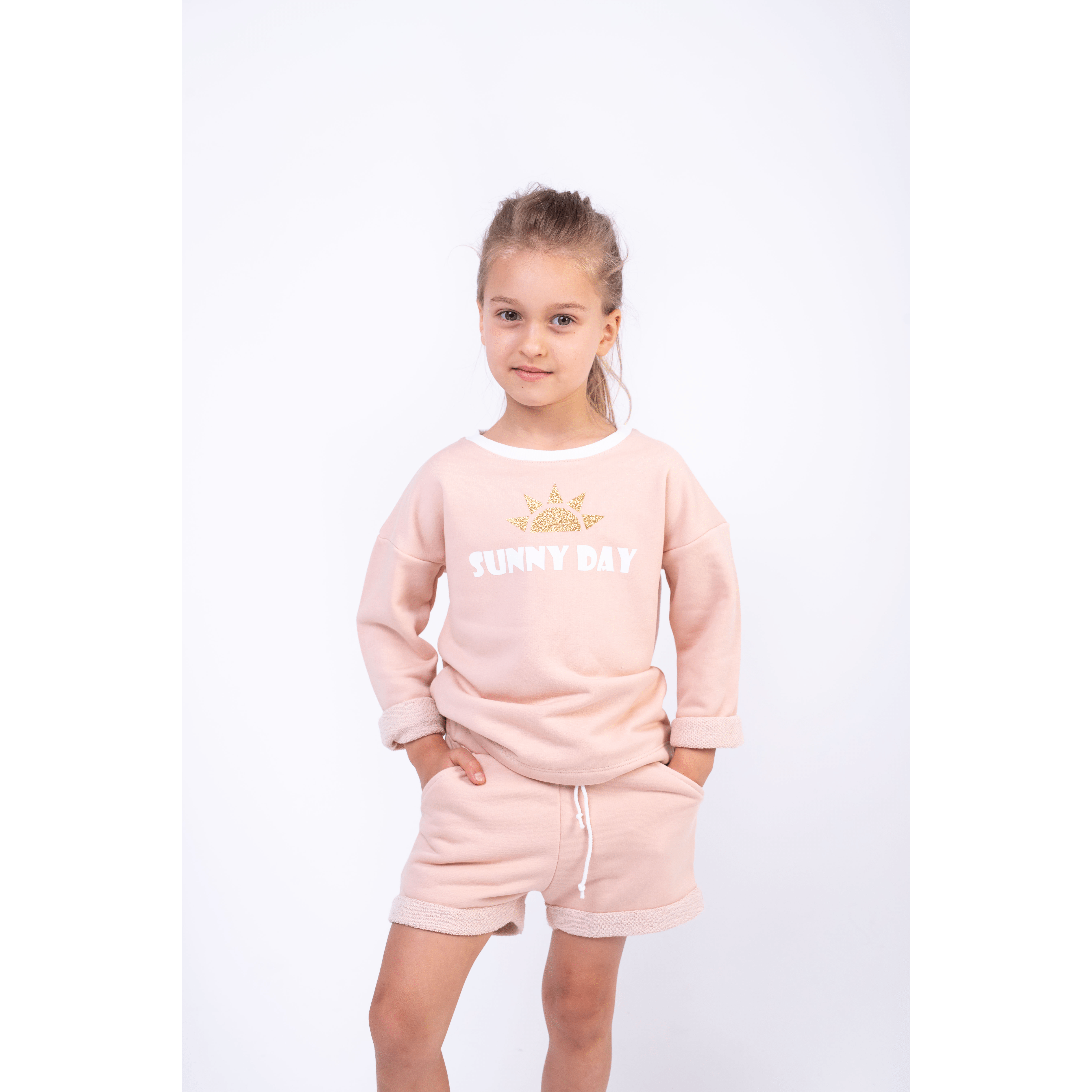 Костюм для девочки шорты и кофта Vidoli от 7 до 8 лет Бежевый G-21644S Костюм для девочки шорты и кофта Vidoli от 7 до 8 лет Бежевый G-21644S