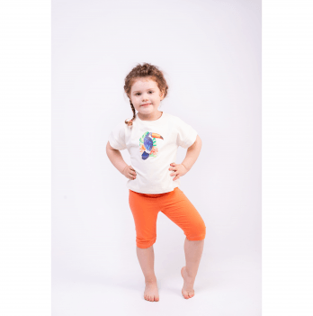 Летний костюм для девочки Vidoli от 5 до 6 лет Молочный/Оранжевый G-21649S