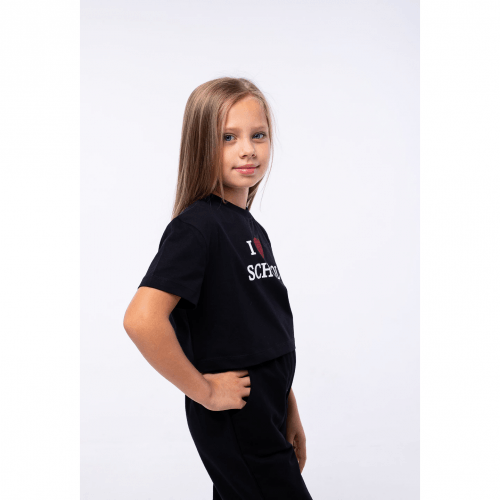 Детская футболка для девочки Vidoli I like school от 11 до 13 лет Черный G-21936S
