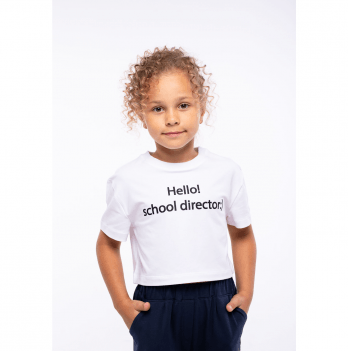 Детская футболка для девочки Vidoli Hello school director от 8 до 10 лет Белый G-21936S