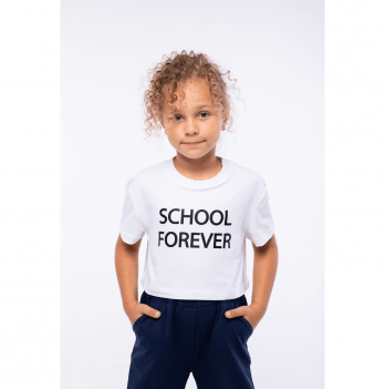 Детская футболка для девочки Vidoli School forever от 8 до 10 лет Белый G-21936S