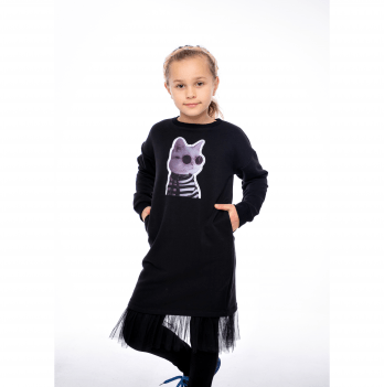 Платье для девочки из трехнитки Vidoli от 4.5 до 6 лет Черный G-21885W