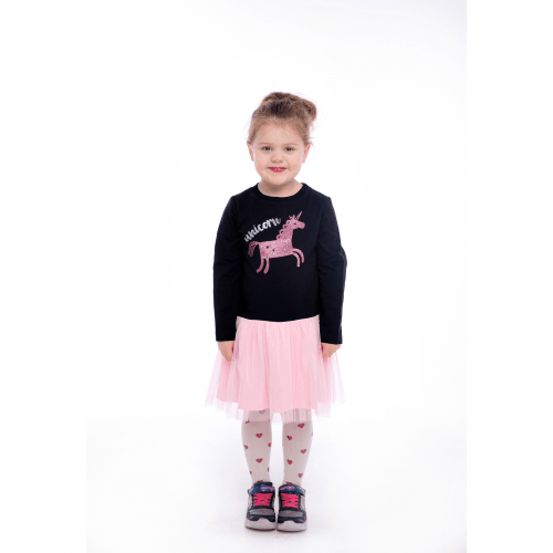 Детское платье для девочки Vidoli от 6 до 8 лет Черный/Розовый G-21889W