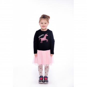 Детское платье для девочки Vidoli от 6 до 8 лет Черный/Розовый G-21889W