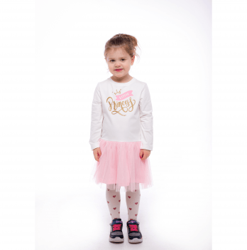 Детское платье для девочки Vidoli от 3.5 до 5.5 лет Молочный/Розовый G-21891W