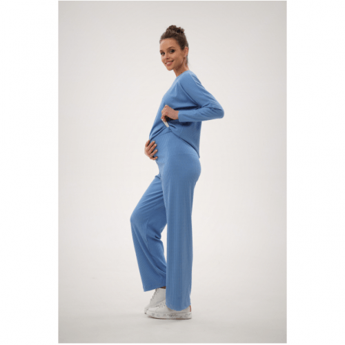 Трикотажный костюм для беременных Dianora в рубчик Голубой 2211(84) 1596