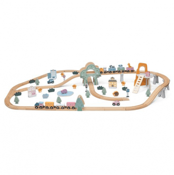 Детская железная дорога из дерева Viga Toys PolarB 90 элементов 44067