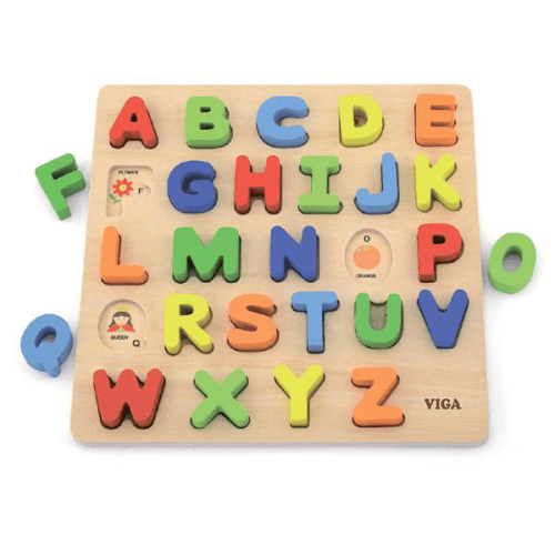 Деревянные пазлы для детей Viga Toys Английский алфавит заглавные буквы 50124