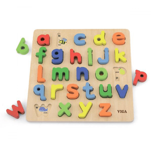 Деревянные пазлы для детей Viga Toys Английский алфавит строчные буквы 50125