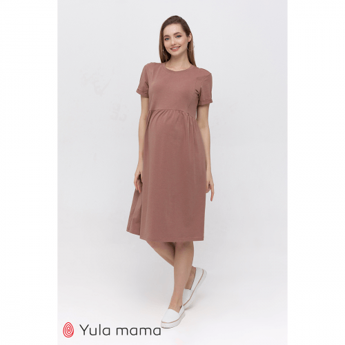 Летнее платье для беременных и кормящих Юла Мама Sophie Капучино DR-22.051