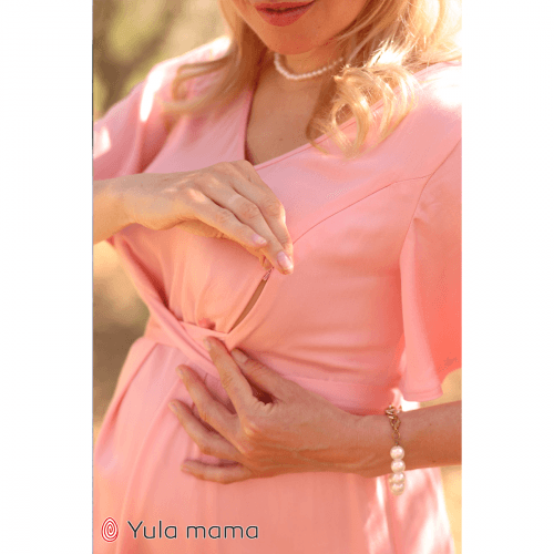 Летнее платье для беременных и кормящих Юла Мама Vanessa Розовый DR-22.041