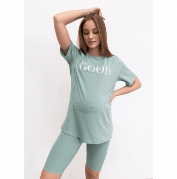 Футболка для беременных и кормящих Юла Мама Eva Зеленый ST-22.009