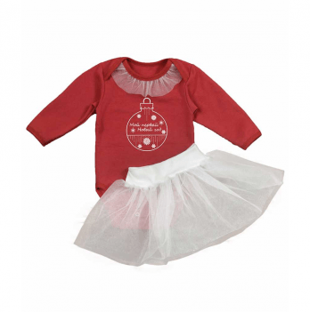 Бодик для девочки с юбкой Sweet Mario Красный от 3 мес до 1.5 лет 3-10-202