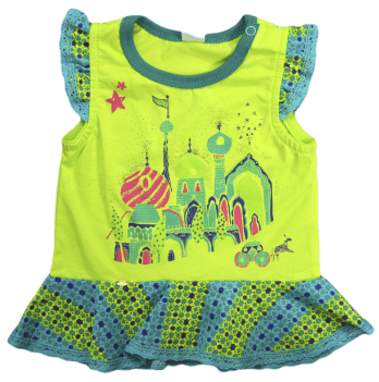 Детская футболка для девочки Smil Восточные сказки Салатовый/Зеленый 9-18 месяцев 110360