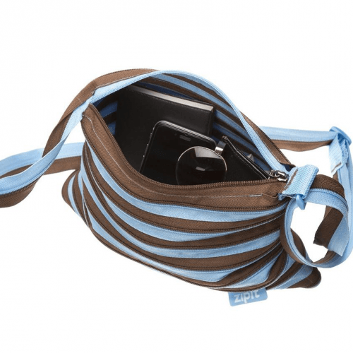 Женская сумка летняя Zipit Medium Ocean Blue & Soft Brown Голубой/Коричневый ZBD-4