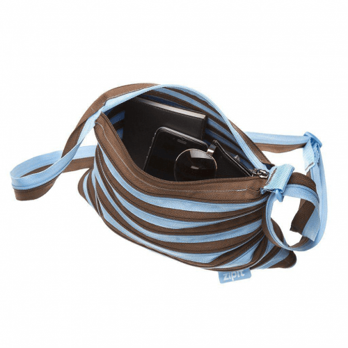 Женская сумка летняя Zipit Premium Tote Beach Ocean Blue & Soft Brown Голубой/Коричневый ZBN-4