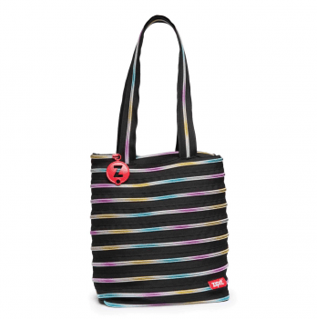Женская сумка летняя Zipit Premium Tote Beach Black & Rainbow Teeth Черный ZBN-8