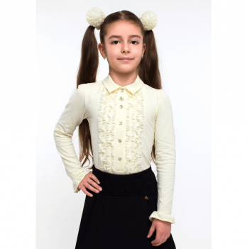 Детская блузка для девочки Smil Молочный от 8 до 9 лет 114518