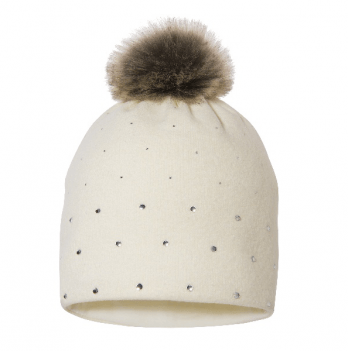 Вязаная шапка детская зимняя Broel Молочный 2-3 года PANDORA