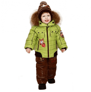 Зимний костюм детский куртка и полукомбинезон Беби лайн Зеленый/Коричневый от 5 до 6 лет Z-38-14