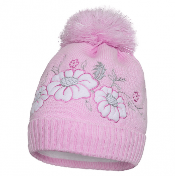 Вязаная шапка детская зимняя Девид стар Розовый 1-2 года 16310