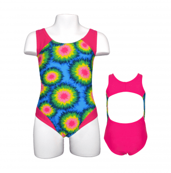 Спортивный купальник для девочки Keyzi Розовый/Голубой 7-14 лет Colorful