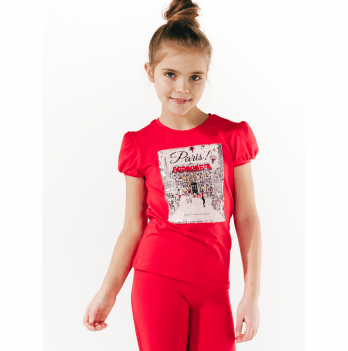 Детская футболка для девочки Smil Нарядная одежда Красный 7-10 лет 110532