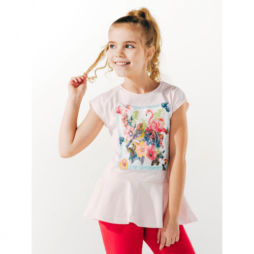 Детская футболка для девочки Smil Летнее настроение Розовый 7 лет 110522