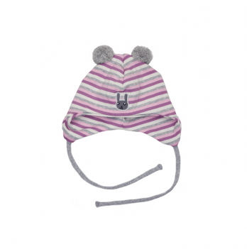 Демисезонная шапка детская Smil Розовый/Серый 6 месяцев - 2 года 118533