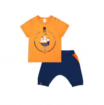 Костюм футболка и бриджи для мальчика Smil На абордаж Оранжевый/Синий 9 месяцев 113268